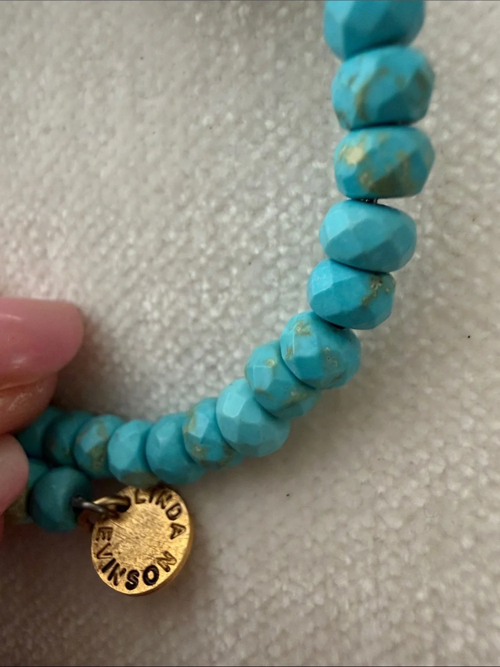 Linda Levinson Designs Turquoise Beaded Evil Eye Wrap Bracelet